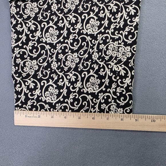 Talbots Pants Womens 12W Black White Floral Silk Dressy Pull On Elastic Waist - Picture 13 of 13